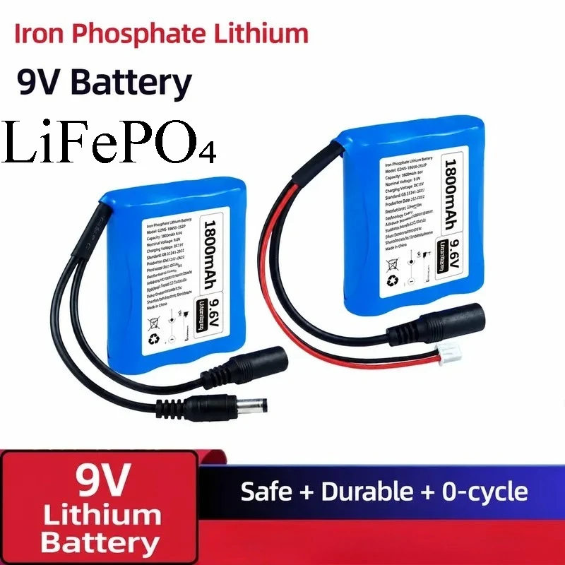 9V Rechargeable Lithium Battery for Kids Toy Car Electronic Keyboard MCU Development Board Power Module