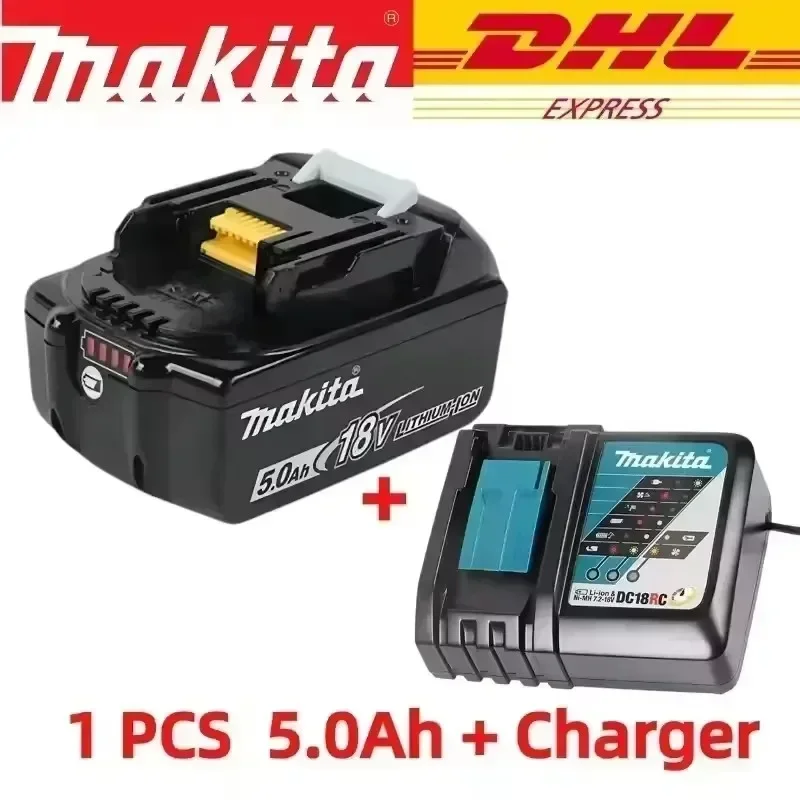 100% Original Makita 18V Akku 6,0 Ah Wiederaufladbares Elektrowerkzeug Makita 18V Akku, Austauschbarer LED-Lithium-Ionen-Akku, BL1860B