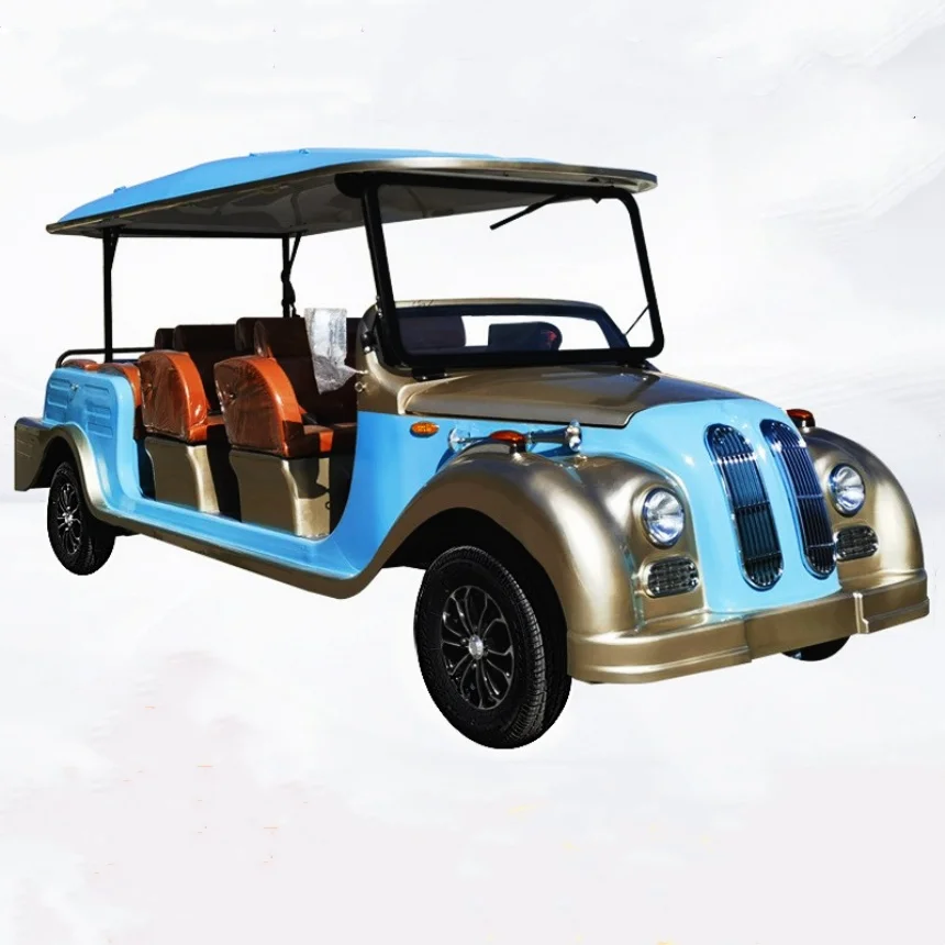 

New Luxury 8 11 14 Seater Safety Electric Vintage Classic Car Scooter Electric Golf Cart With Point Seat Belt Backup Camera