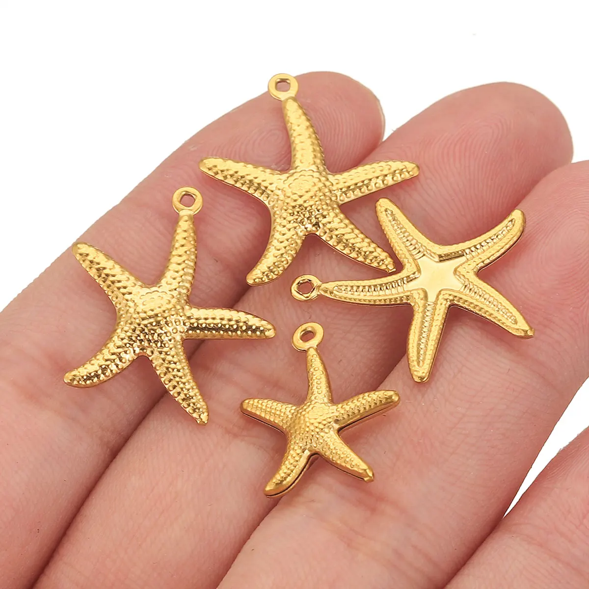 

20pcs Hollow Starfish Fish Charm Stainless Steel Marine Animals DIY Necklace Bracelet Anklet Jewelry Making Materials Wholesale