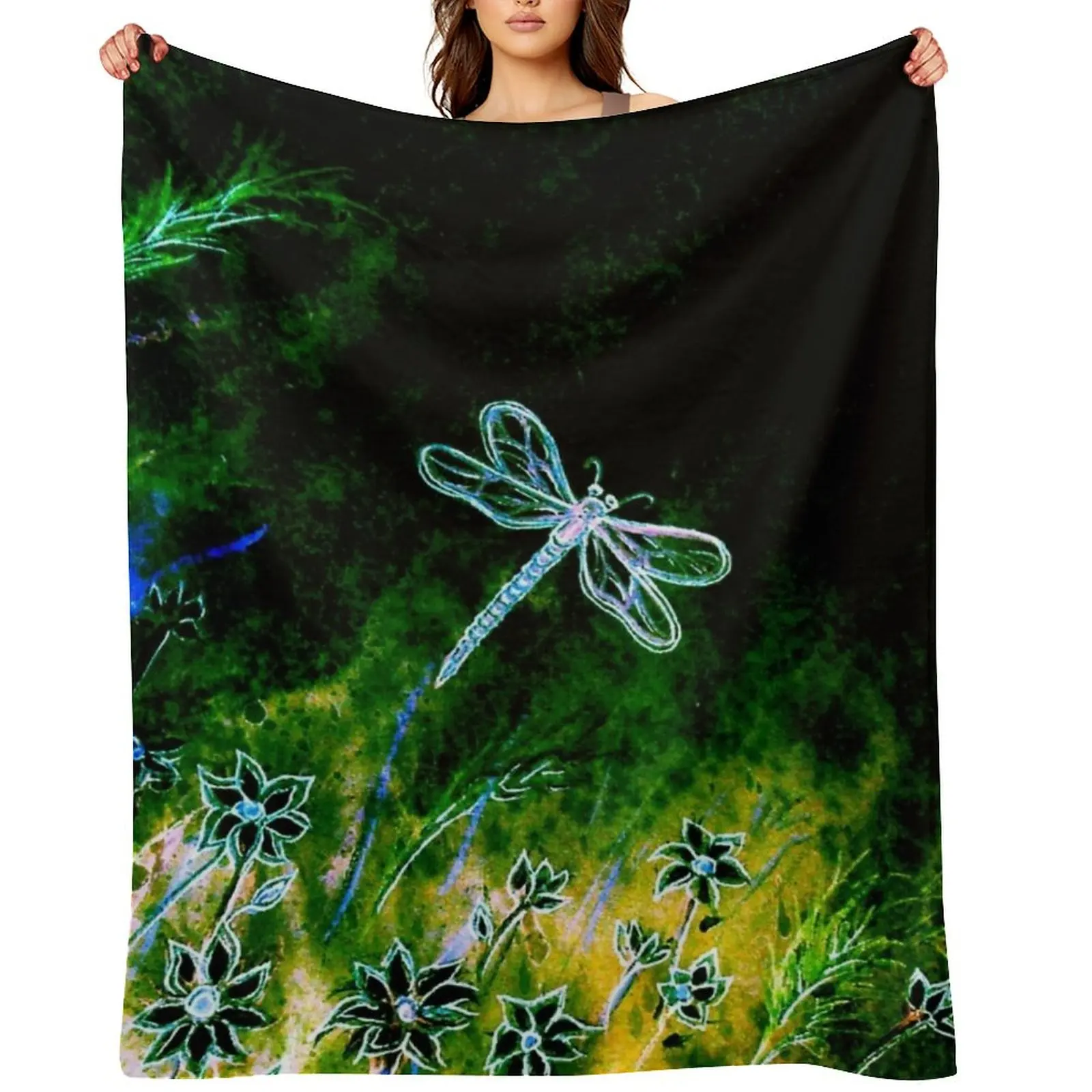 

Angel Dragonfly Throw Blanket Personalized Gift Sleeping Bag funny gift Baby Blankets