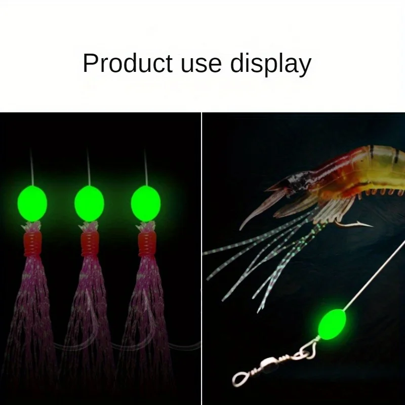 Luminous Green Oval Fishing Beads - Premium Anti-Collision Soft Plastic Gear for Freshwater & Saltwater Fishing