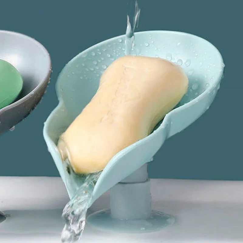 Soap Holder Drain Water Soap Dish Leaf Shape Soap Box Shower Soap Drainer Cup Soap Container Modern