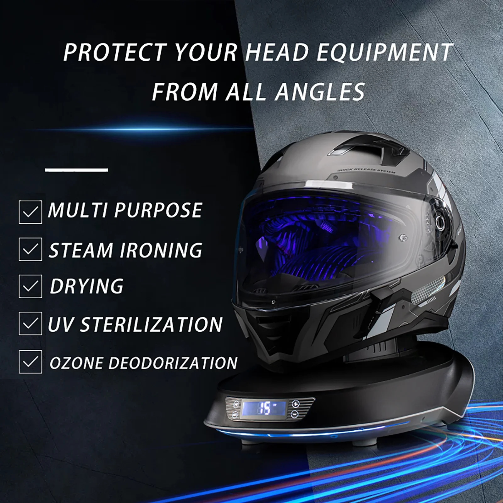 Multifunction Cap Cleaner Hat Care Restore Misshapen Saver Steam Cleaning & Drying Motorcycle Helmet Ozone Odor Removal Machine