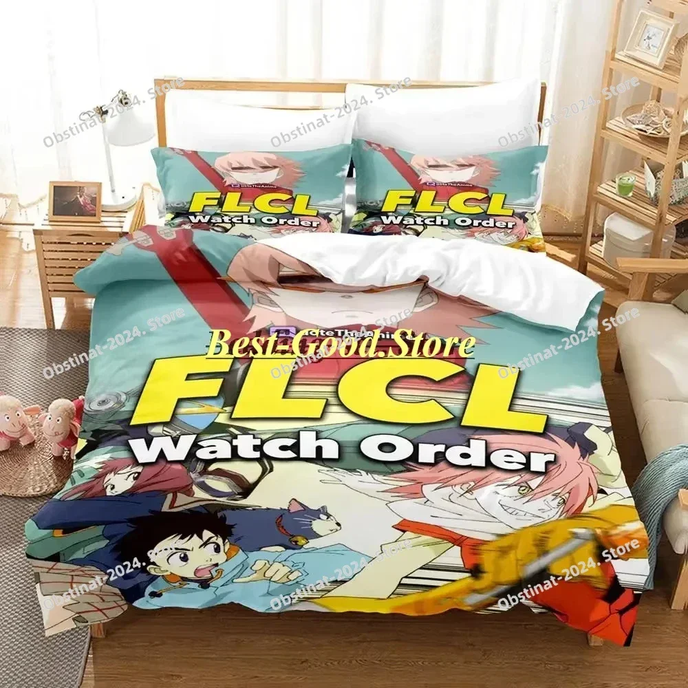 FLCL Alternative Bedding Set Single Twin Full Queen King Size Bed Set Aldult Kid Bedroom Duvetcover Sets 3D Anime Bed Sheet Set