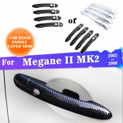 Car Outer Door Handle Cover Trim For Renault Megane II MK2 2003~2008 ABS Protective Stickers Style Rustproof Accessories Gadgets