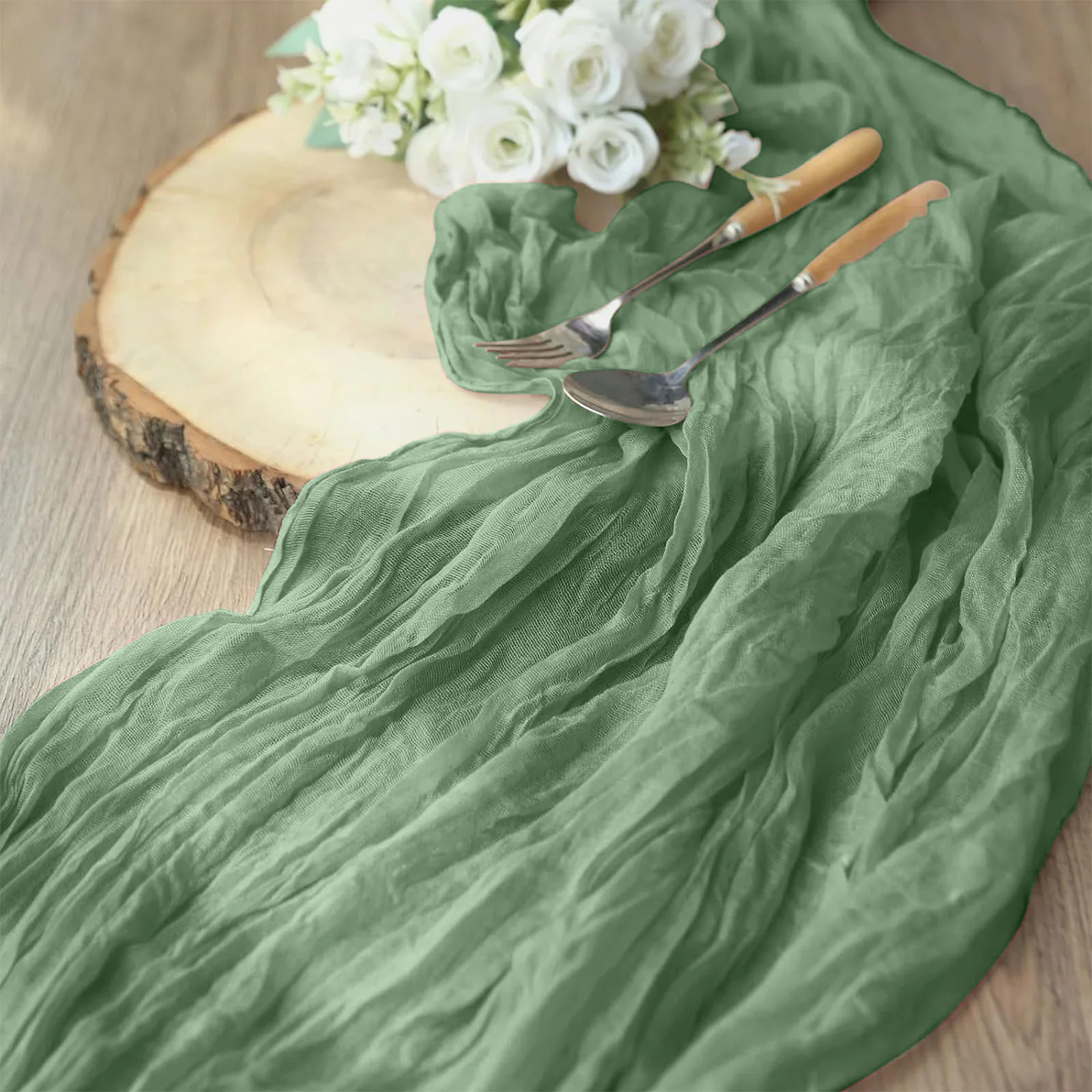 90x300cm Boho Gauze Table Runner 1/2/6 Pack Semi-Sheer Cheesecloth Tablecloth for Wedding Bridal Shower Birthday Party 4 Colors