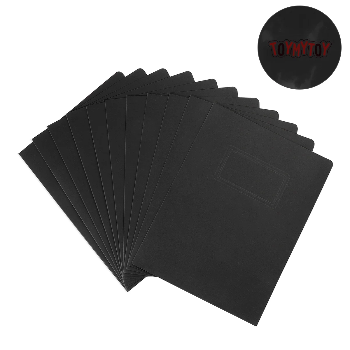 12Pcs A4 File Folder with 2 Pockets Kraft Paper Document Holder Black for Office Study Business Notes Receipts Recipes Class