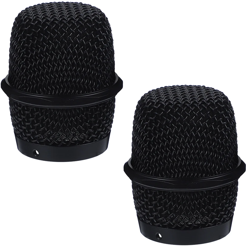 

Wireless Microphone Steel Network Grill Cover Web Head Black Cordless Mesh Mic Replacement for KTV Conference Room