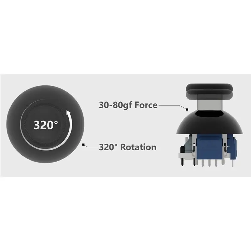Gamepad For PS5 Controller 2Pcs TMR Magnetic Joystick K-Silver Adjustable 30-80Gf Anti-Drift Replacement Stick JT13-005-ABFT