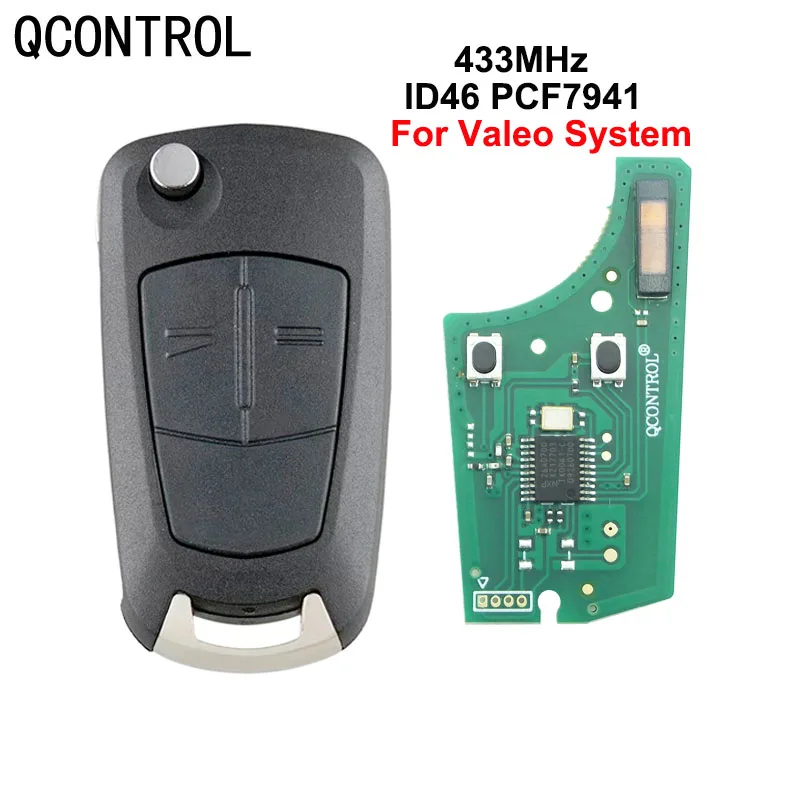 QCONTROL 2-przyciskowy zdalny kluczyk samochodowy 433 MHz PCF7941 do Opel/Vauxhall Astra H 2004 - 2009, Zafira B 2005-2013