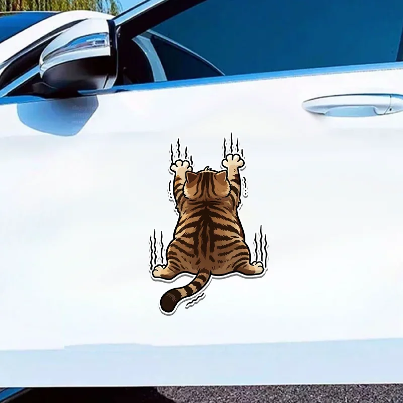 Funny White Cat Scratch Marks Car Stickers Pet Cat Decals Auto Exterior Accessories For Car Body Motorcycle Window Decoration