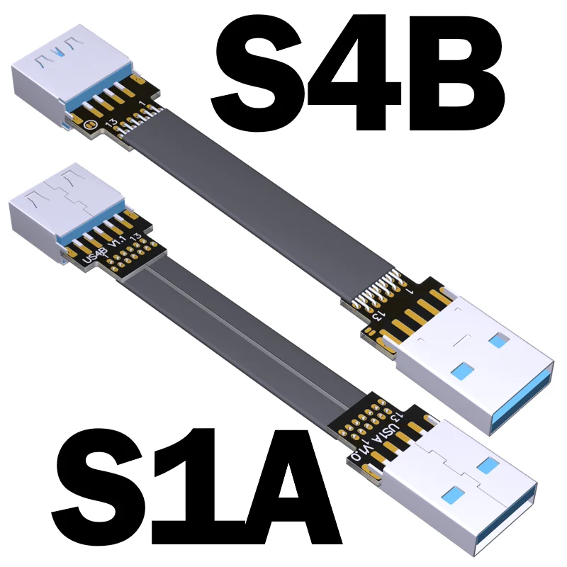 FPV USB 3.0 타입 A 축 엘보 어댑터, HDTV AV 멀티콥터 항공 사진용 플랫 USB 케이블, 5cm-300cm FPC 리본, 90 도