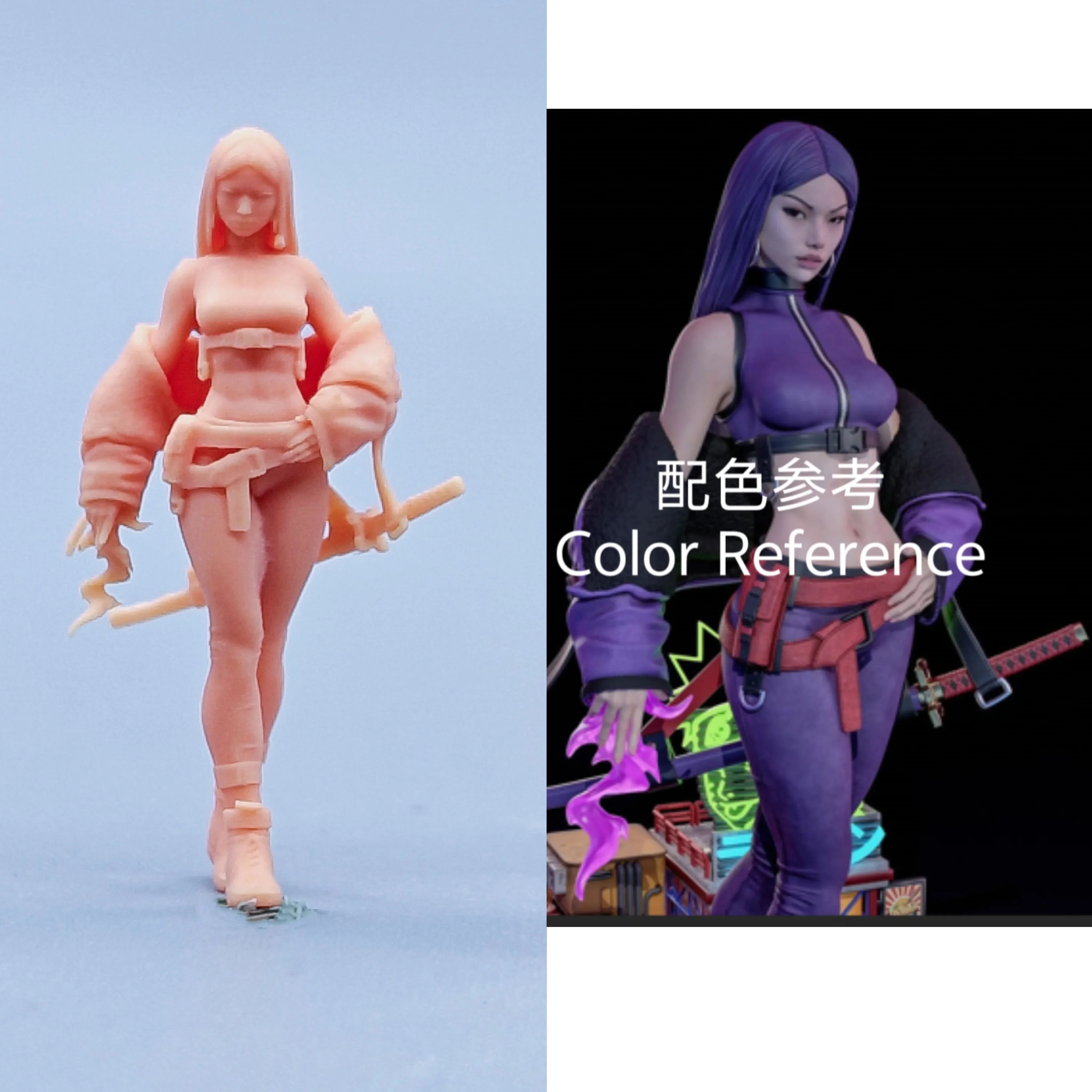 1/64 Figuren Maßstab Modell Harz Psylocke Ungefärbte Miniaturen Diorama Handbemalt C416