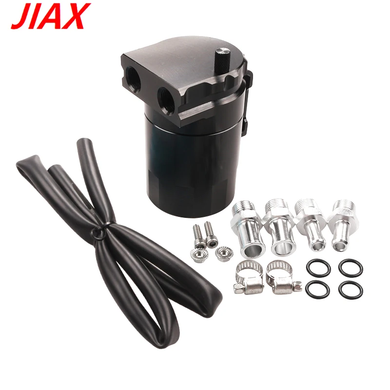 300ml Universal Aluminum Baffled Oil Catch Can Tank Engine Breather Recovery With Air Filter Car Accessories