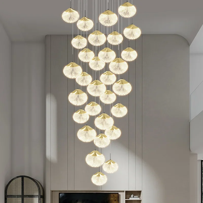 Exquisite and Elegant Living Room Dining Room LED Pendant Light Romantic Hotel Villa Staircase Chandelier