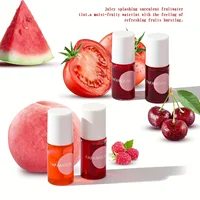 Teinte à lèvres fruitée 4 couleurs, gloss hydratant, rouge à lèvres liquide waterproof, non-collant, haute pigmentation, couleurs longue durée 6