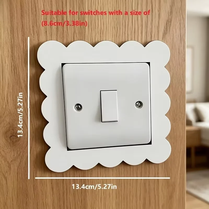 1/4pcs Cloud Wave Switch Cover Frame, Aesthetic Wall Switch Decoration for Bedroom, Living Room, Dormitory