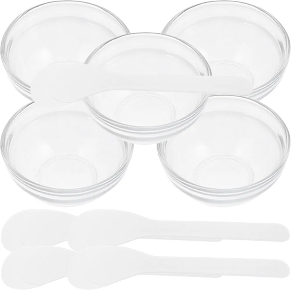 

Набор из 5 высококачественных толстостенных стеклянных чаш для смешивания масок для лица, эфирных масел, портативный набор инструментов для приготовления масок