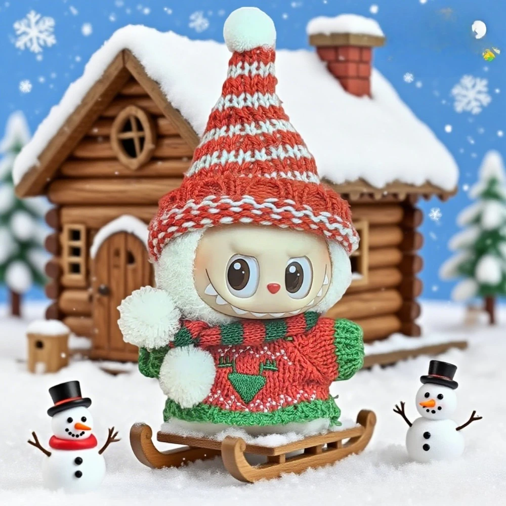 

Mini Doll'S Clothes Outfit Accessories For Korea Kpop Exo Labubu Idol V1 V2 Christmas Cookie Man Sweater Hat New Year Clothes