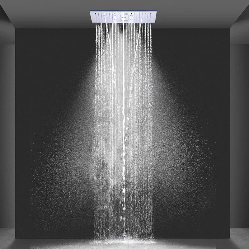 YyhcStainless Steel 300*600MM Shower Head Set Rainfall Waterfall Mist Bathroom Thermostatic Shower Head Set