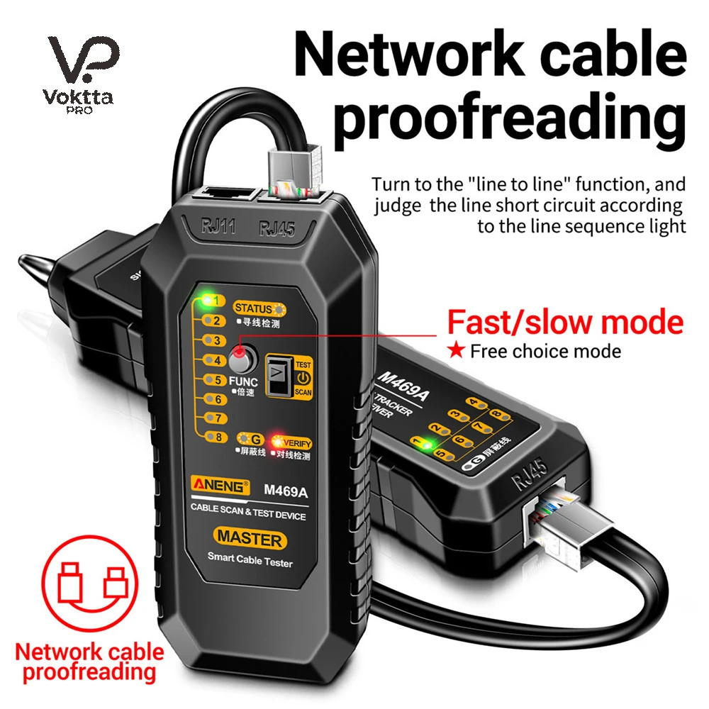 ANENG M469A Network Cable Finder RJ45 RJ11 LAN Cable Finder Tester Anti-Interference Testing Instrument Network Repair