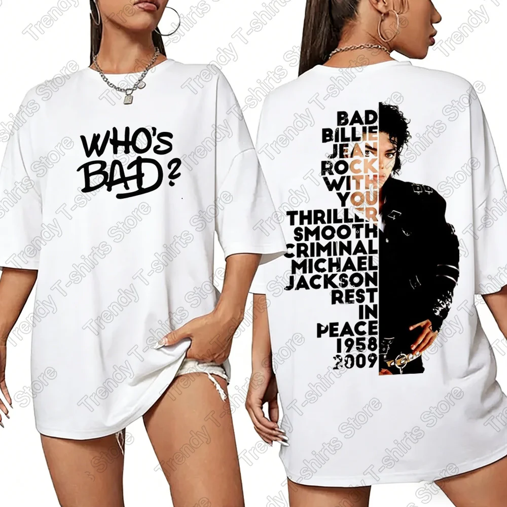 Classic Vintage Michael Jackson King of Pop Dangerous World Tour 1992 T-shirt Men's Retro Gothic Rock T Shirt Oversized T-shirts