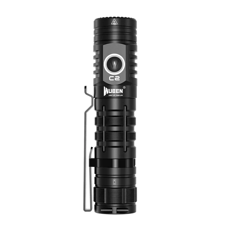 WUBEN C2 Intelligent Rechargeable Flashlight 2000Lumens With Power Bank Protable EDC Troch Light