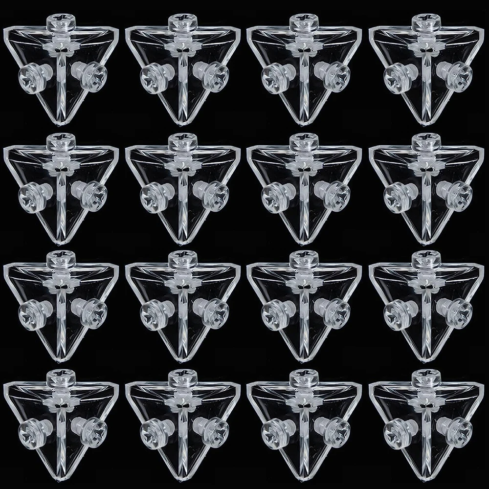 HOT 400PCS Acrylic Corner Braces Right Angle Transparent Furniture Brackets Joint Holder Braces Three-Sides Thread Connectors
