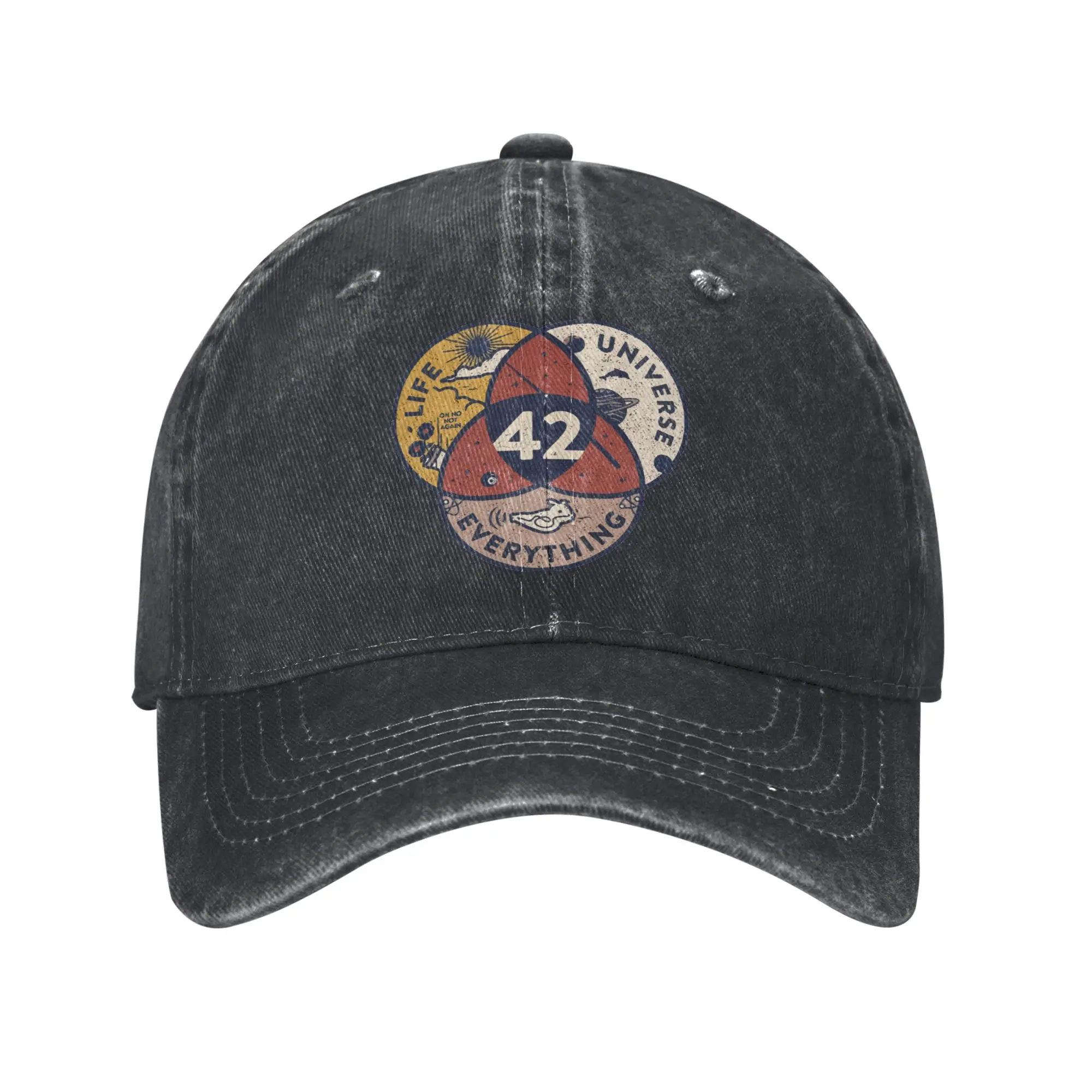 42 The Answer To Life The Universe And Everything Douglas Adams Men Baseball Caps Distressed Washed Caps Hat Retro Headwear