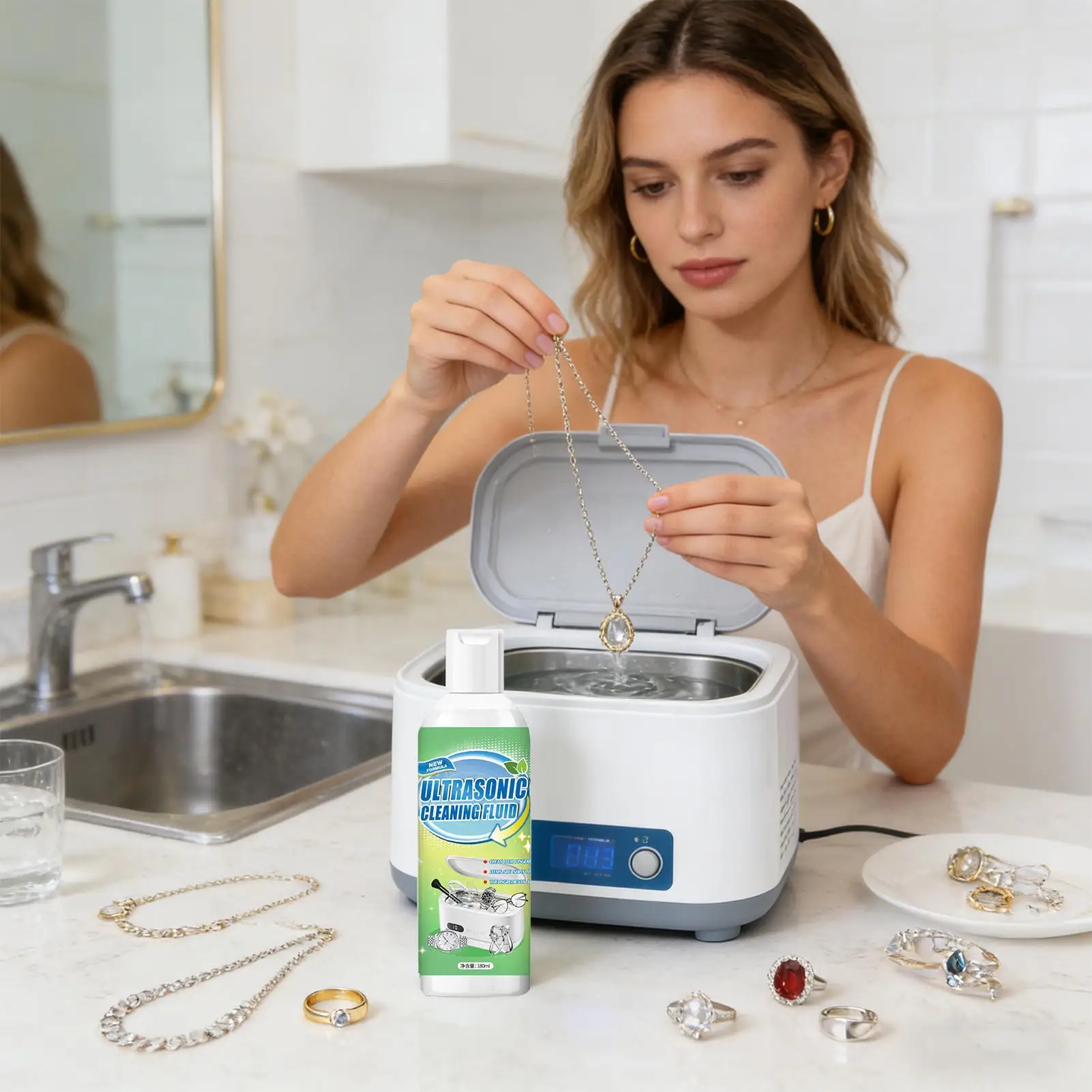 180ml Ultrasonic Cleaning Solution for Jewelry Glasses Watches Fast and Effective Cleaner for Ultrasonic Machines