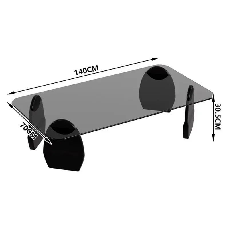 Glass modern coffee table simple retro nesting side table storage space