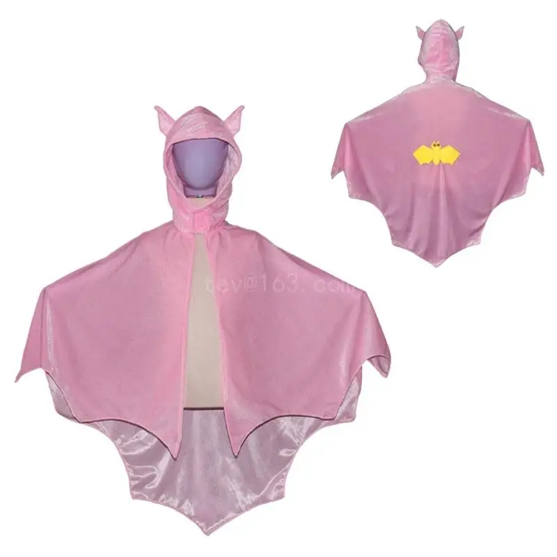 Halloween Bat Cape-mantel met capuchon voor kinderen, cosplaykostuum voor jongens en meisjes 4-12 jaar