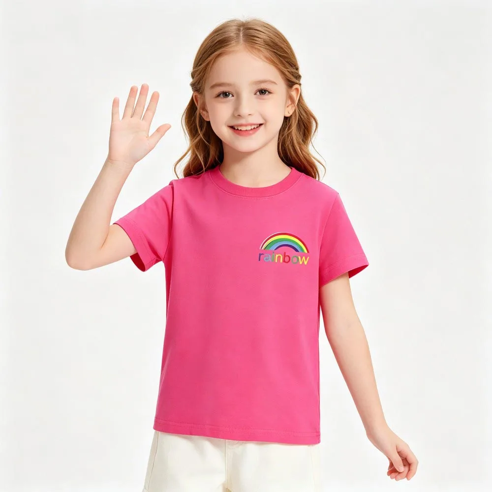 Cotton Girls T Shirts Teenagers Toddler Baby Cute 1 to 2 4 5 6 7 8 9 10 11 12 13 14 Years Pink Yellow Green Tshirt Flamingo Tees