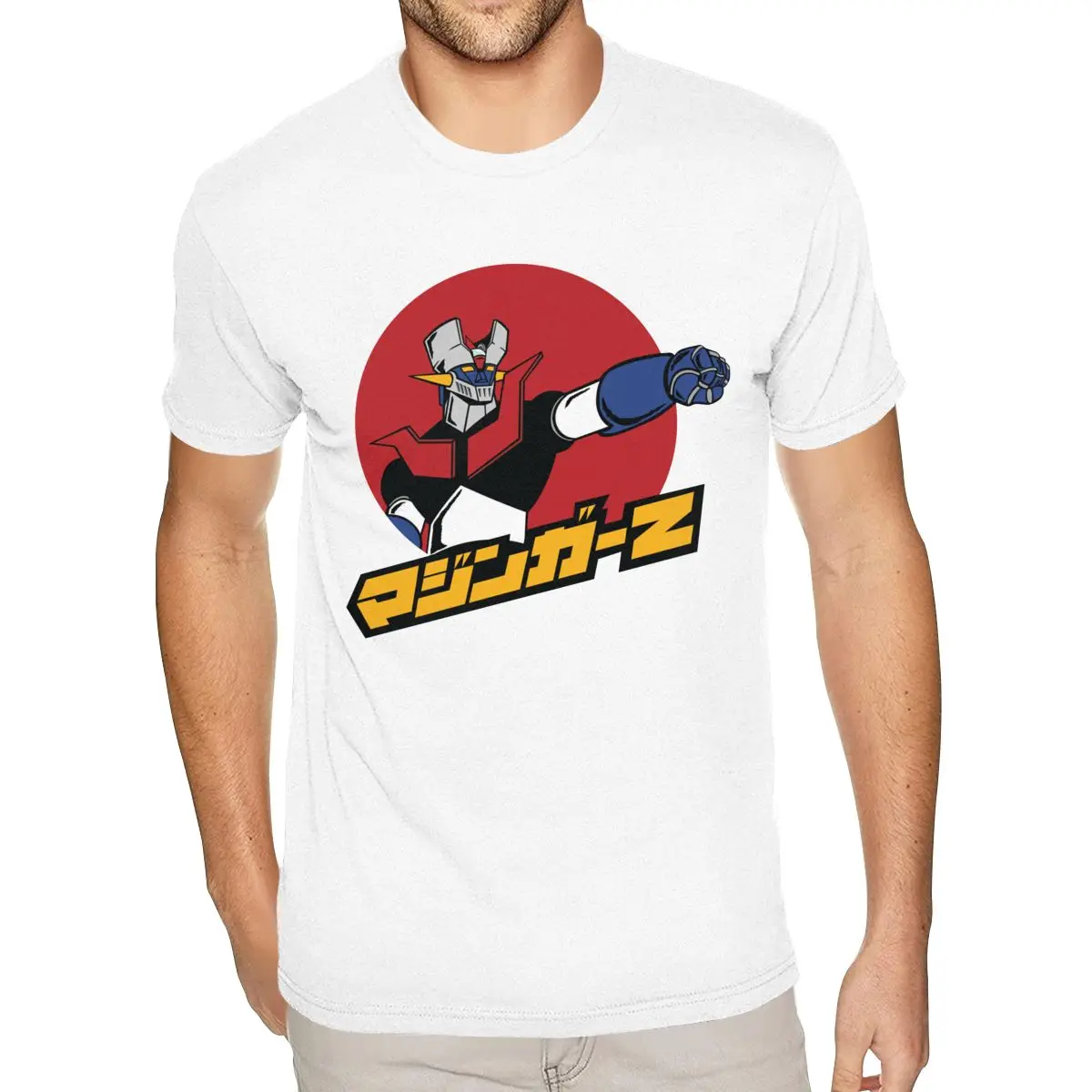 

Grey Mazinger Z Cartoon Anime T Shirts for Men Personalized Short Sleeve Blue O Neck T Shirt