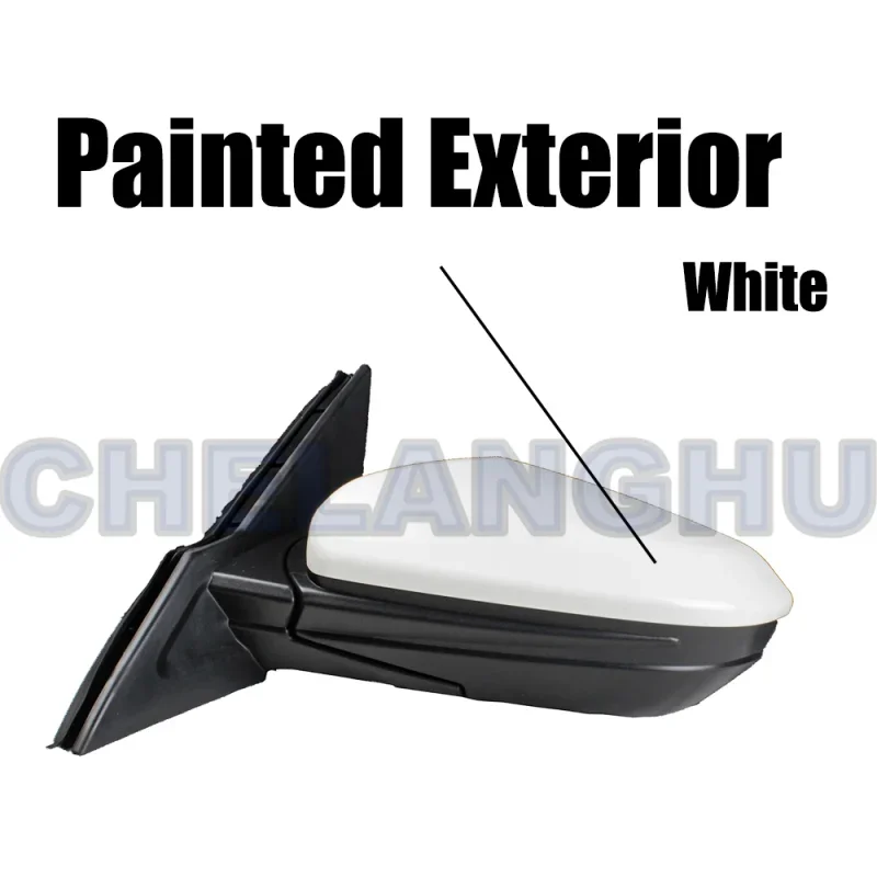 Mirror Assembly For Honda Civic 2016 2017 2018 2019 2020 2021 US version Left Side 5 Pins White Painted Heated Power Adjust