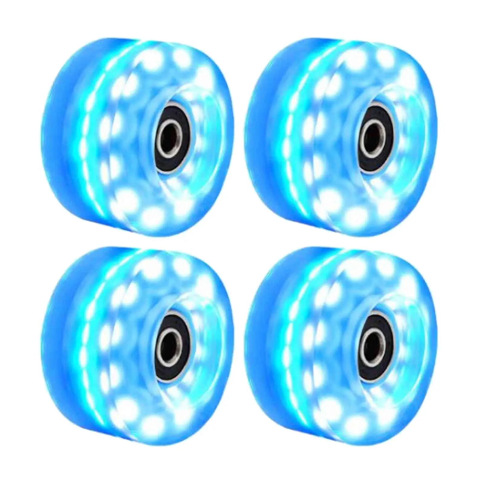 pu-roller-skate-wheels-led-82a-hardness-bearings-installed-for