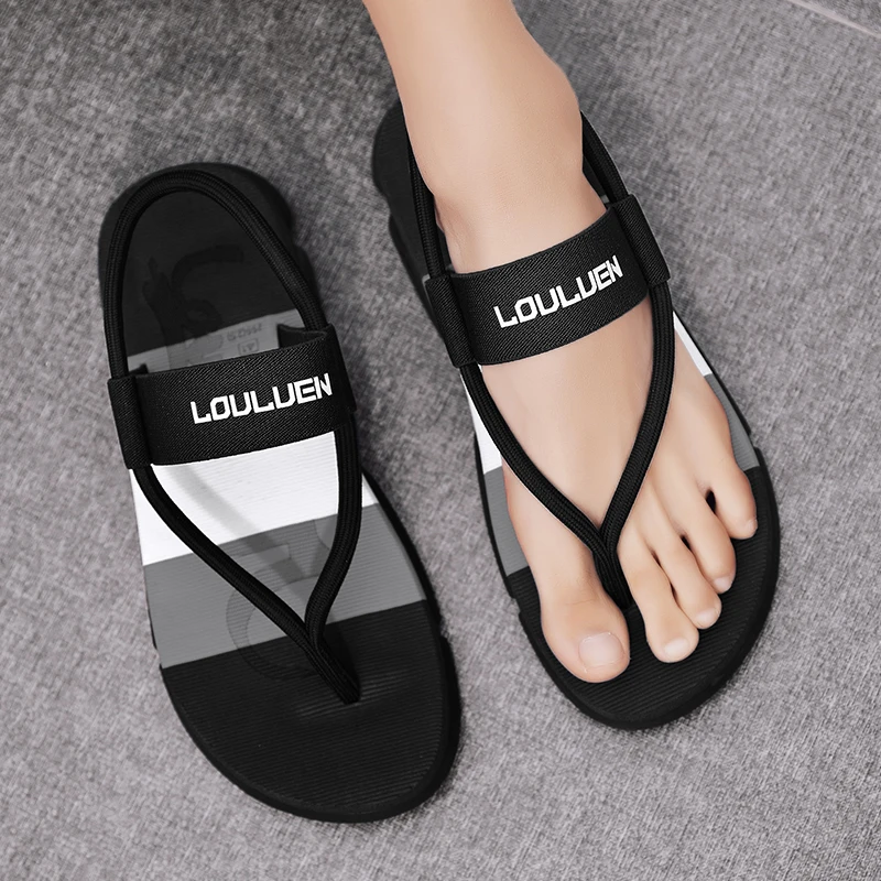 Classic Solid Color Men Slides Simple Minimalist Style Waterproof Non Slip Rubber Sole Durable For Home Bathroom Beach Outdoor