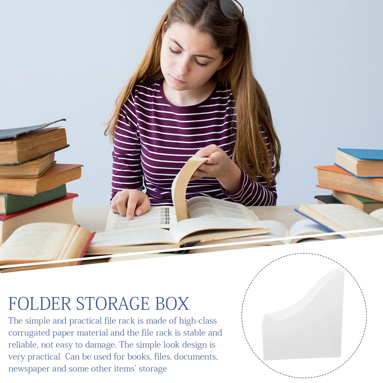 

3pcs File Organizer Box Corrugated Paper Magazine Holder Office Desktop Storage Shelf Waterproof Document for Mail