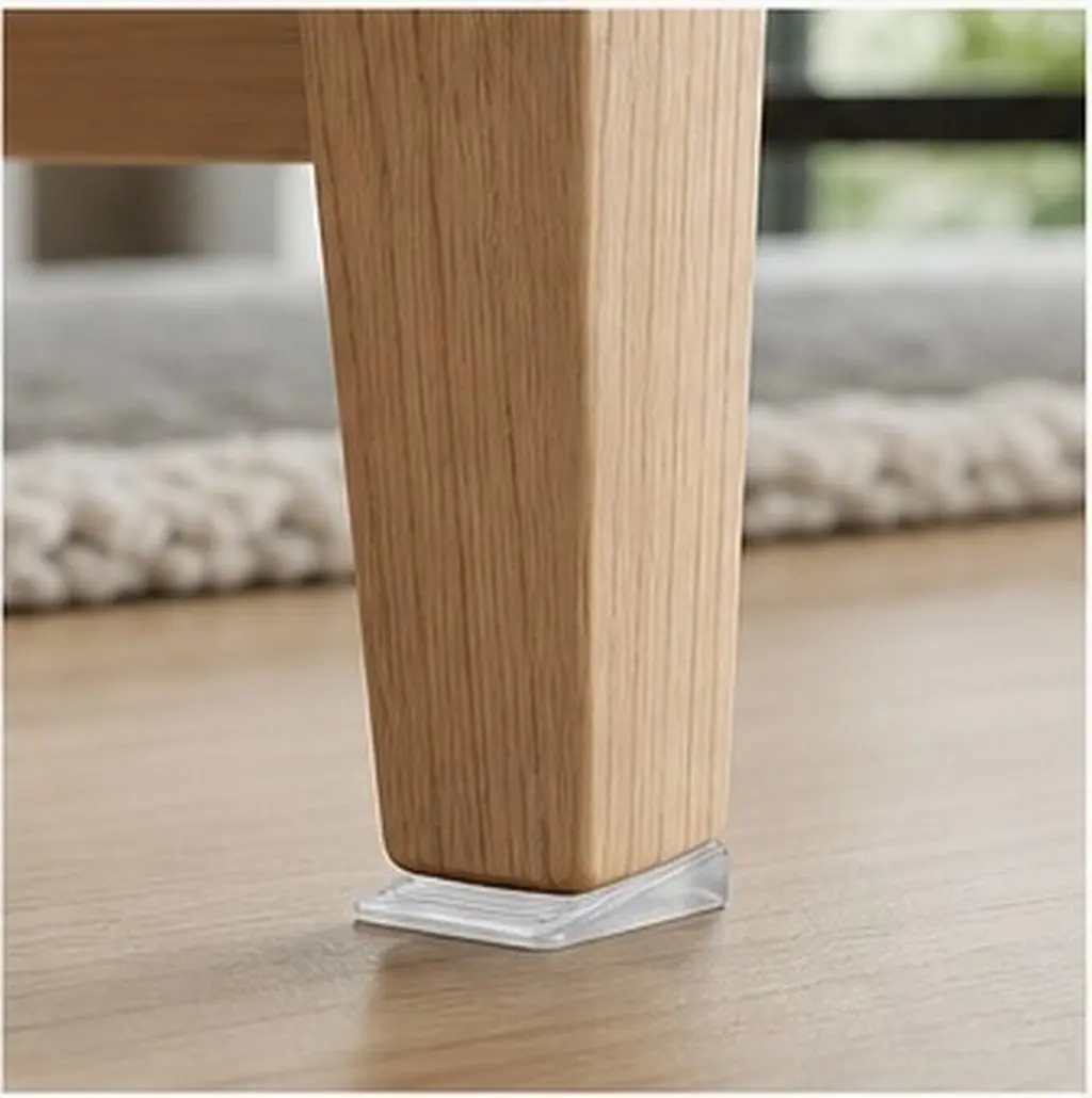 8Pcs Furniture Shims PVC Clear Anti-Slip Base Sloping Design Home Leveling Table Sofa Bookcase Support Stopper