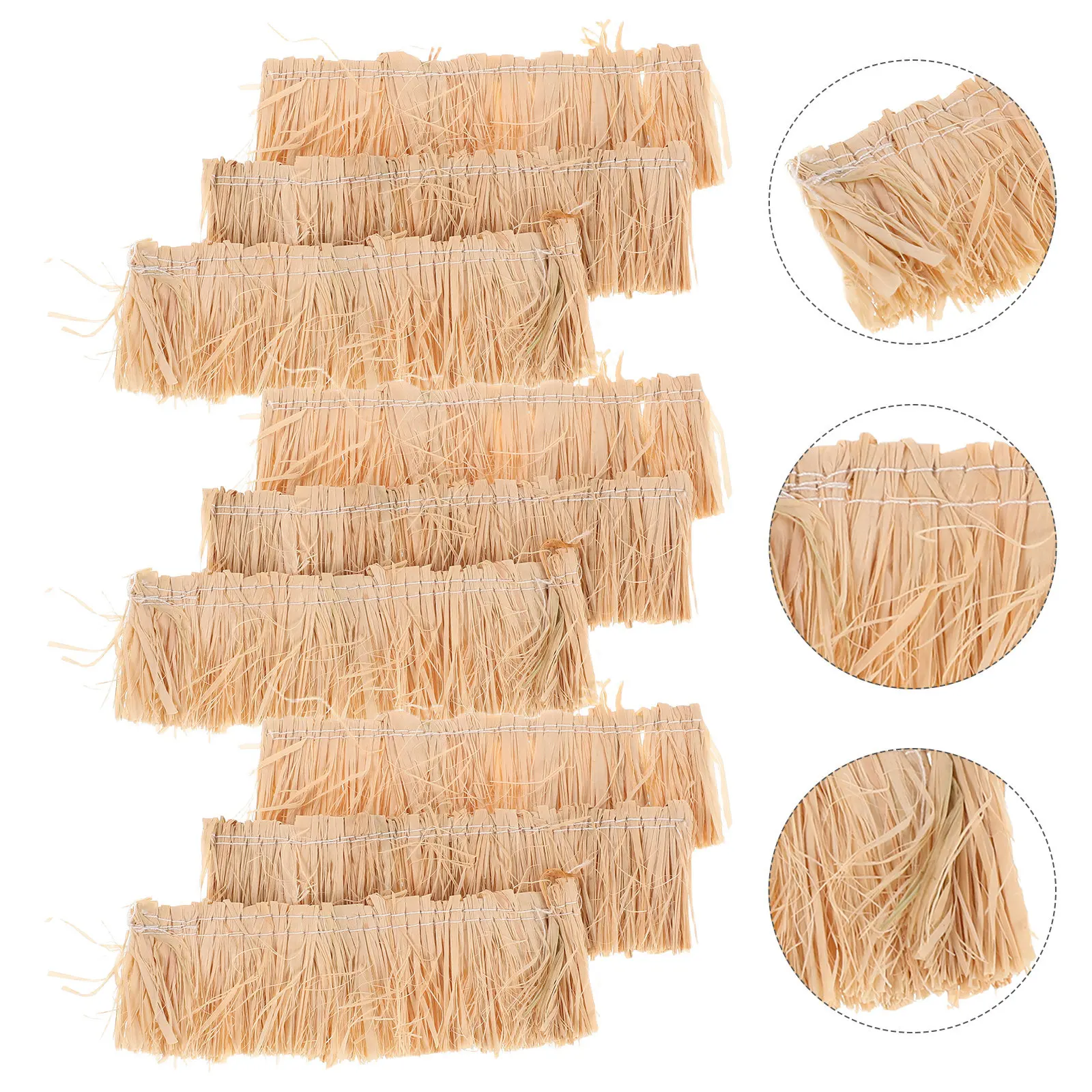 

12Pcs Miniature Thatch Grass Roof Rolls Faux Straw Roofing Material for Architecture Crafting Tiny Hay Bales Simulation