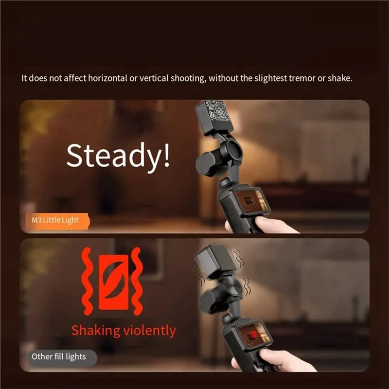 For DJI Osmo Pocket 4/3 Gimbal Camera Bracket Brightness 3 Color Temperature 3D Lighting Vlog LED Magnetic Fill Light