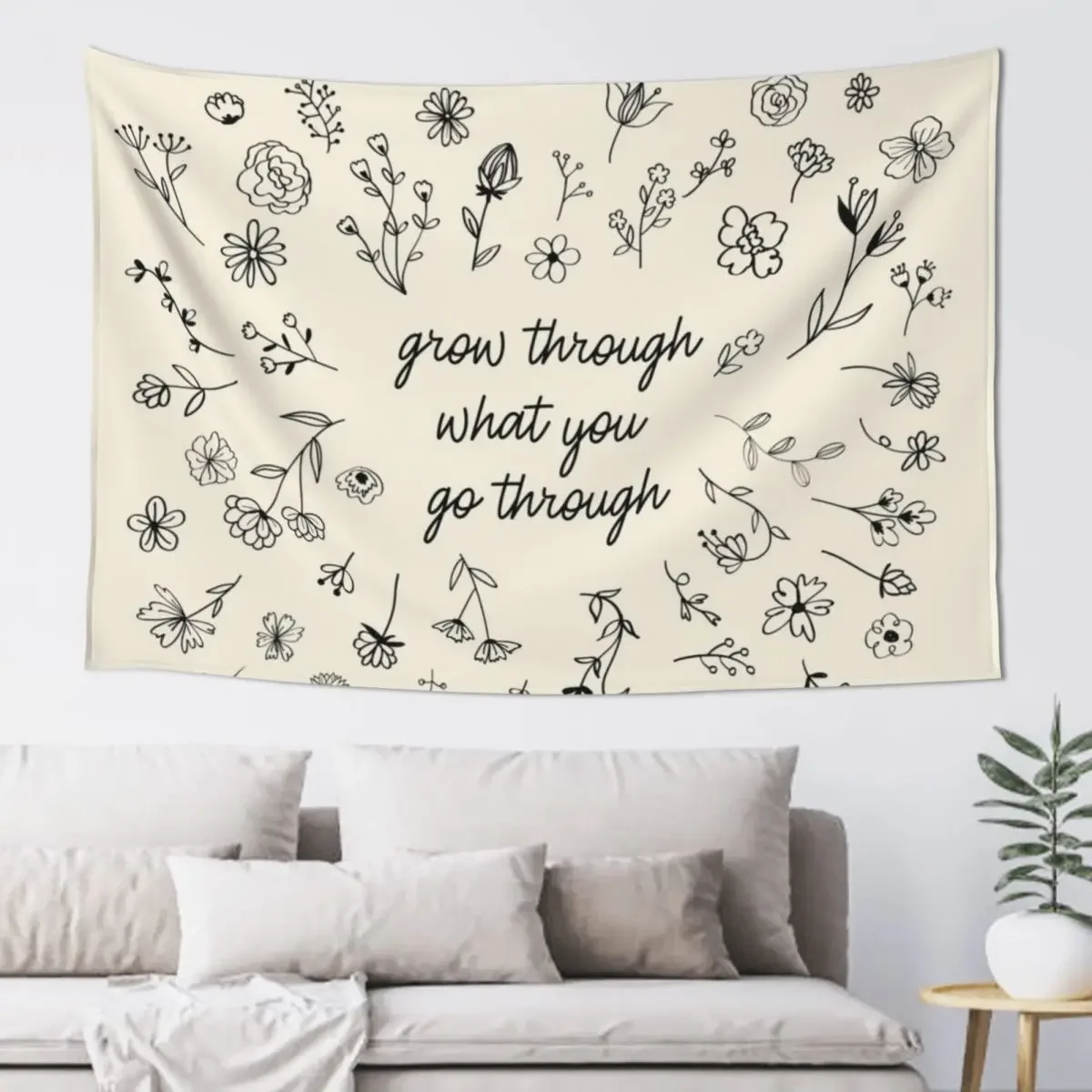 Go Through What You Grow Through Tapestry Room Decor Cute Room Decoration Accessories Wall Decor Cute Room Decor Tapestry