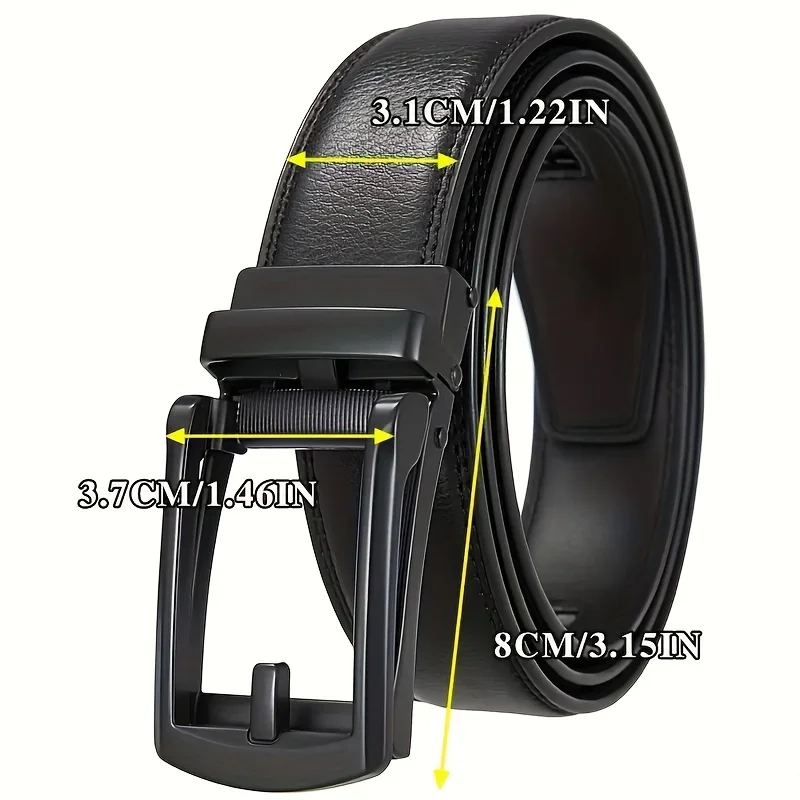 Fashion Business Men'S Belt Genuine Luxury Brand Belt Metal Buckle Belt High-Quality PU Leather Soft Belt With Cargo Pants Jeans image 2