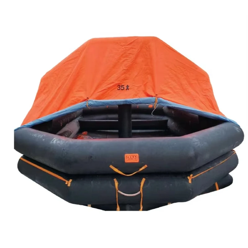 Self-righting inflatable life raft canopy orange 6 10 15 20 25 30 35 50 65 100 passenger yacht throwing life raft