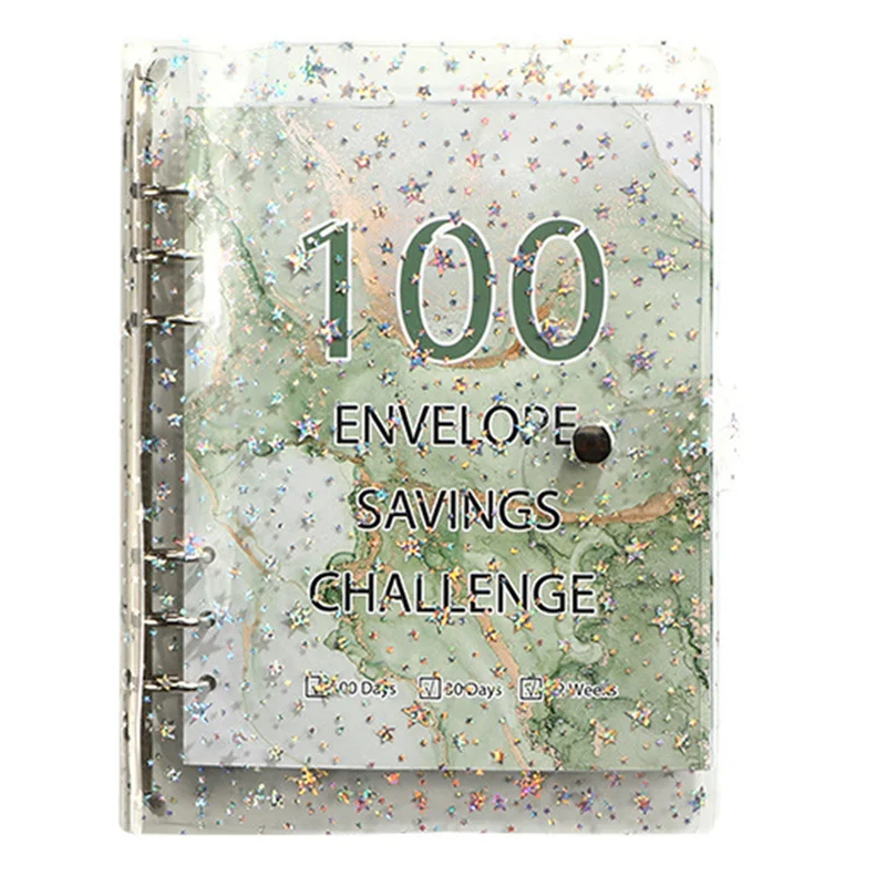GO-100 Envelope Challenge Binder Savings Binder For Save 5050 With Cash Envelopes For Budget Planning