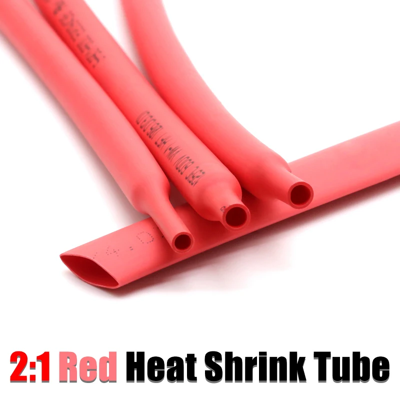 1 Meter Red Dia 1 2 3 4 5 6 7 8 9 10 12 14 16 20 25 30 40 50 mm Heat Shrink Tubeing 2:1 Cable Sleeveing Wrap Insulated Tube