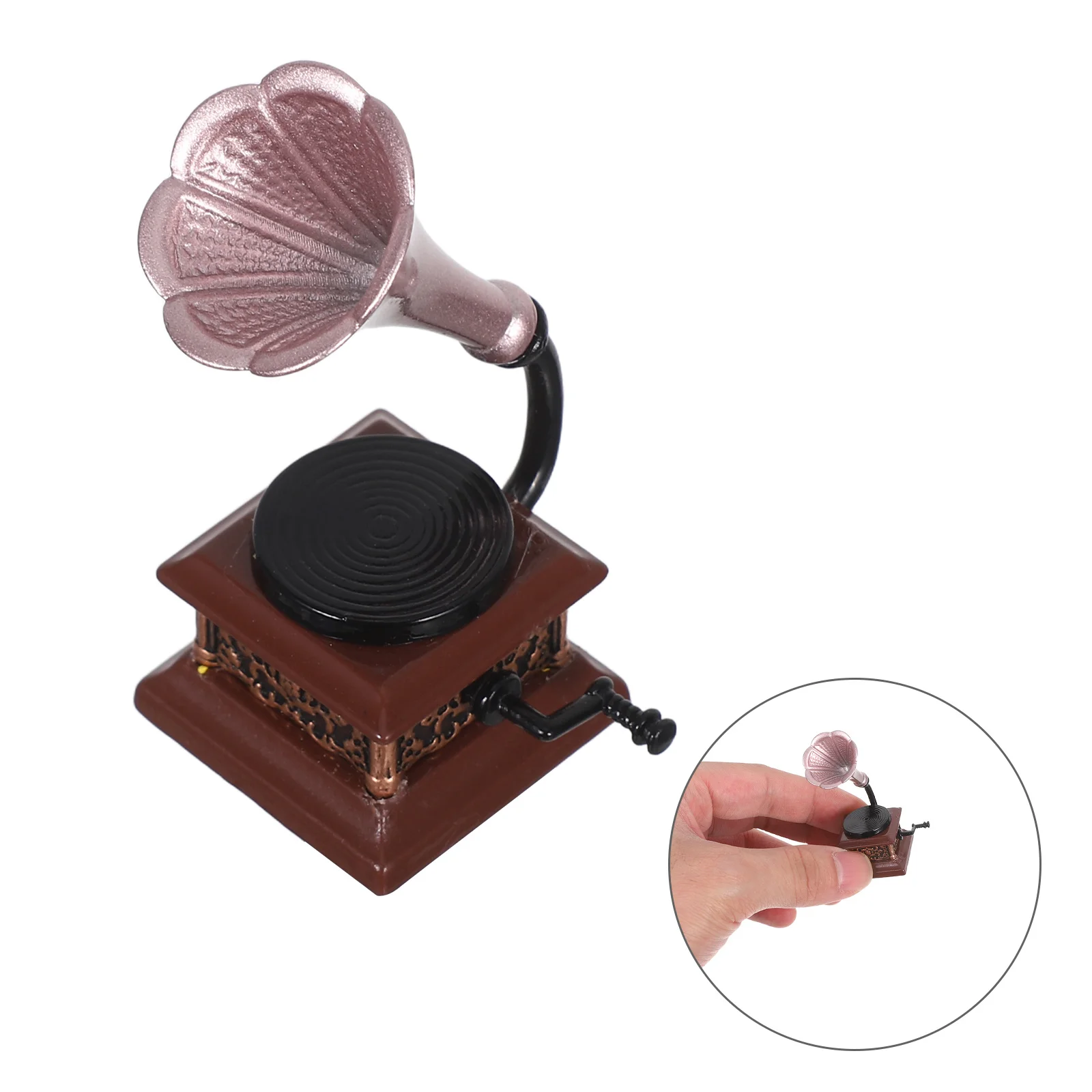 

Retro Phonograph Decoration Miniature Dollhouse Décor Furniture for Musical Instruments Child