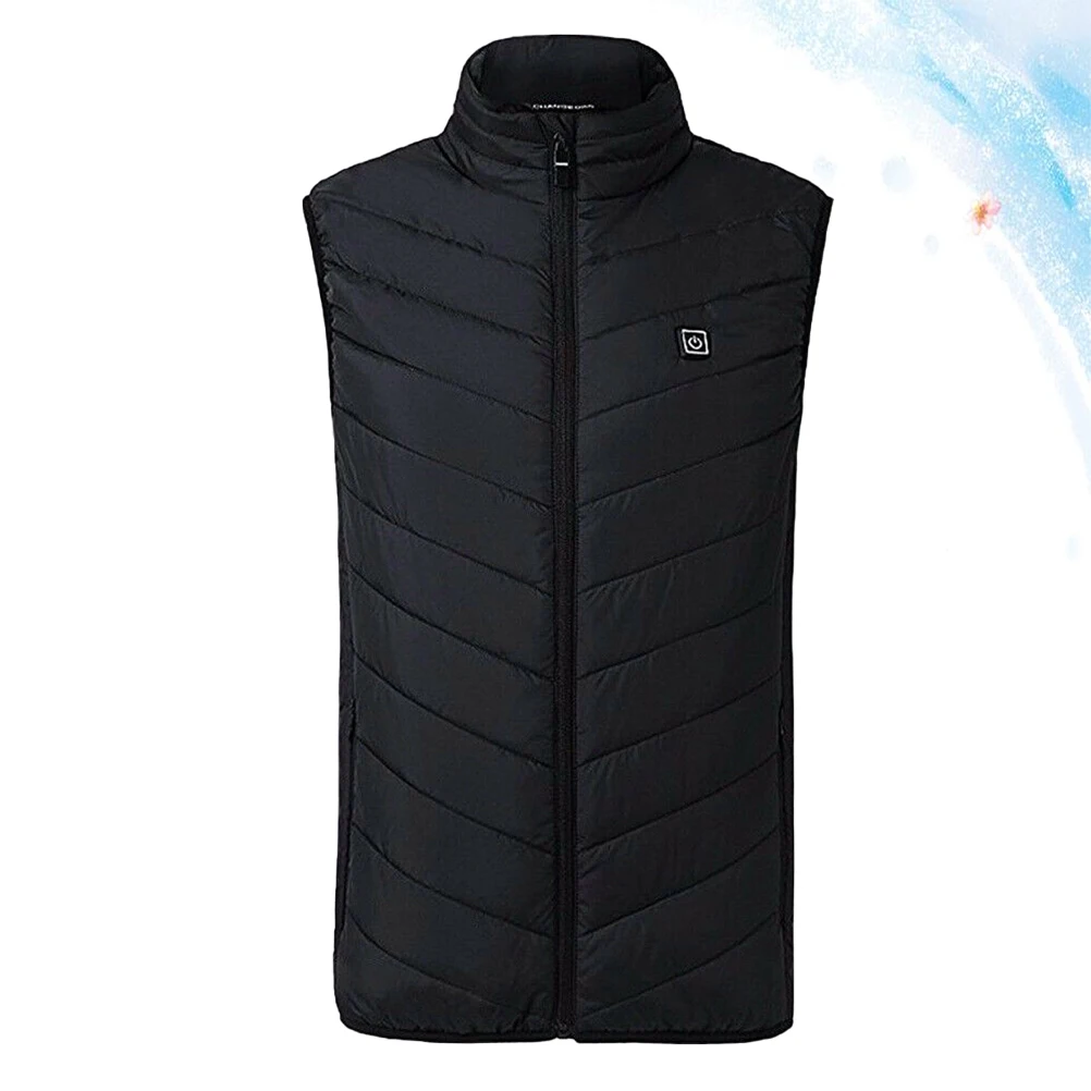 

Men USB Powered Heated Cotton Vest Black Size M Warm Electric Outdoor Vest Washable Thermal