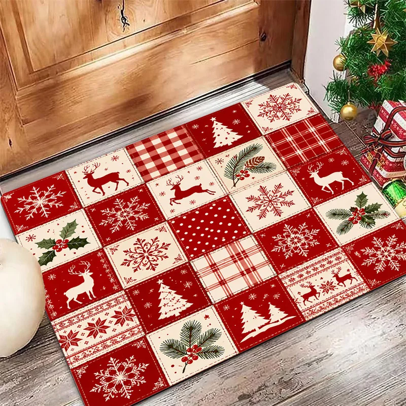 Christmas Gathering Tabletop Decor Pad Bold Letter Paw & Holly Snow Motif Winter Holiday Desk Cover for Indoor Seasonal Home